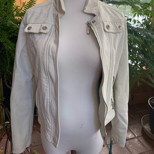 Jou Jou faux white leather jacket